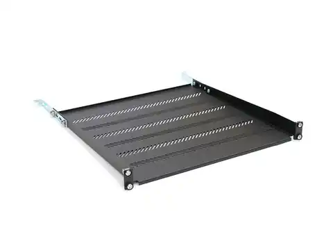 ⁨Shelf for 450mm 19 "483x450mm 1U black cabinet with adjustable and support⁩ at Wasserman.eu