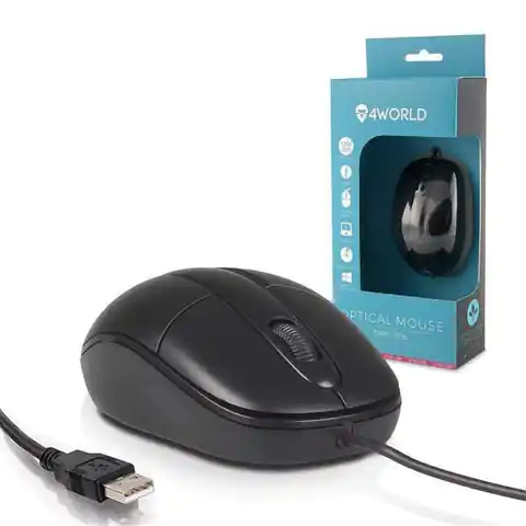 ⁨4World Basic Line Small Optical Mouse, USB⁩ at Wasserman.eu