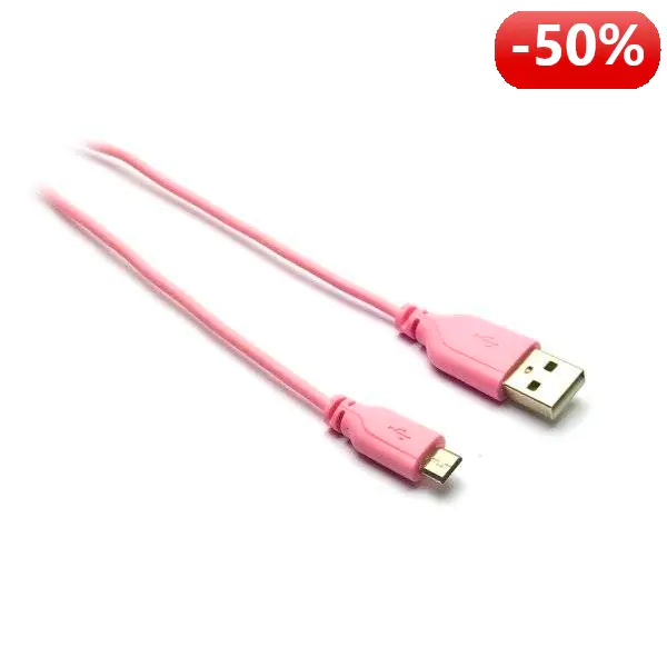 ⁨G&BL Data Charging and Sync Cable, USB A M– Micro USB B M, 1m, pink⁩ at Wasserman.eu