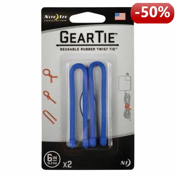 ⁨Nite Ize Cable set Gear Tie Original 6" rubber blue 2 pieces⁩ at Wasserman.eu