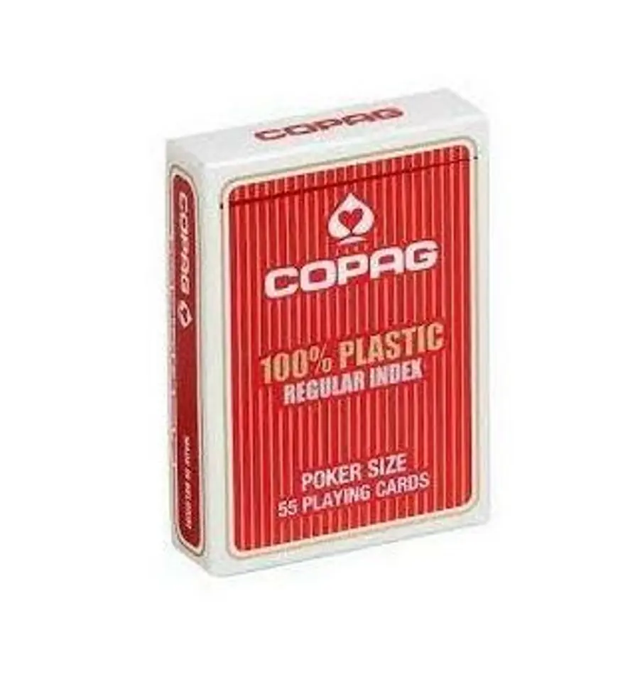 Karty Poker 100% Plastik PK2. Talia czerwona, index w 2 rogach w sklepie Wasserman.eu