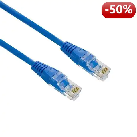 ⁨4World Kabel Sieciowy CAT 5e UTP 5m|niebieski⁩ w sklepie Wasserman.eu