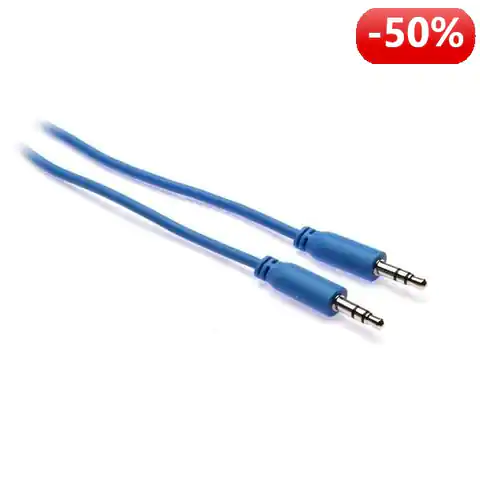 ⁨Kabel audio AUX, Jack 3.5mm M- Jack 3.5mm M, 1.8m, niebieski⁩ w sklepie Wasserman.eu