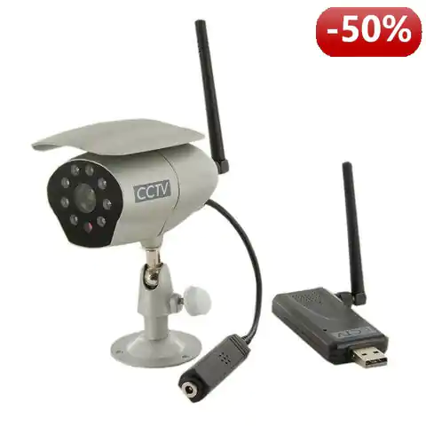 ⁨4World SECURITY Bezprzewodowy zestaw CCTV  - Cyfrowa kamera (DIG-01-BZ) + Odbiornik USB2.0 | IP55⁩ w sklepie Wasserman.eu