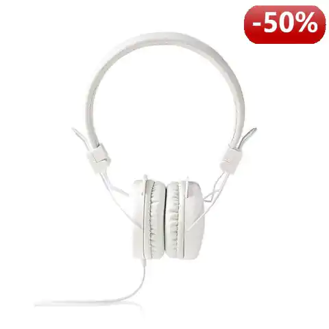⁨Nedis kabelgebundene Kopfhörer | On-Ear-| Faltbare | 1,2 m Kabel |weiß⁩ im Wasserman.eu