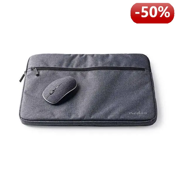 ⁨Nedis Notebook Case Kit and Mouse | 15 - 16" | 1600 dpi mouse | 210D Polyester | black⁩ at Wasserman.eu