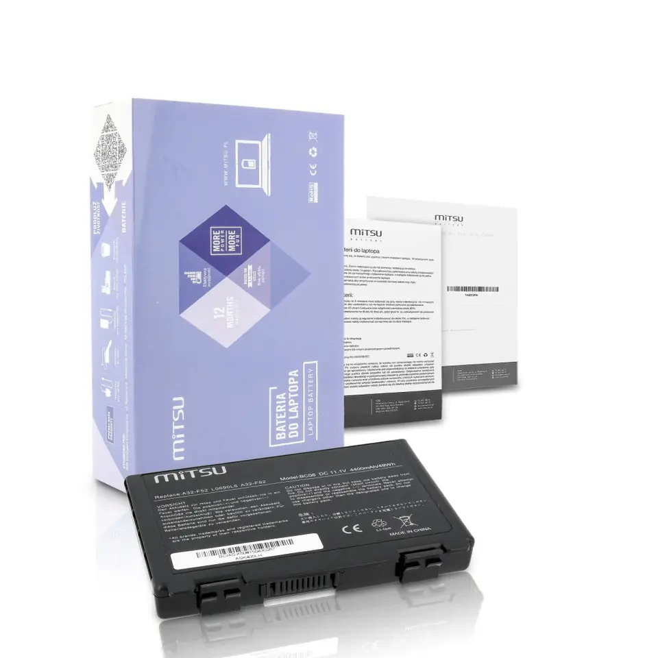 Battery for Asus F82, K40, K50, K60, K70 4400 mAh (49 Wh) 10.8 - 11.1 Volt at Wasserman.eu
