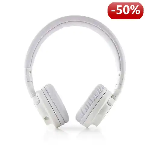 ⁨Nedis kabelgebundene Kopfhörer | On-Ear-| Faltbare | 1,2 m abnehmbares Kabel | Weiß⁩ im Wasserman.eu