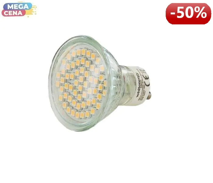 ⁨Żarówka LED 24xSMD5050, MR16, GU10, 3.3W, barwa zimna biała, z szybką⁩ w sklepie Wasserman.eu