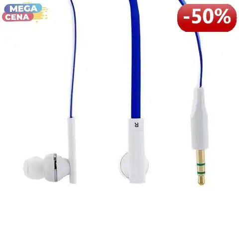⁨4World Słuchawki douszne DuoColor jack 3.5mm 1.2m niebieski/biały⁩ w sklepie Wasserman.eu
