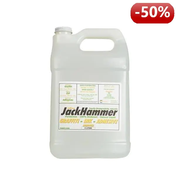 ⁨JackHammer SpillAway Graffiti - Ink - Adhesive Remover 6800 4L⁩ at Wasserman.eu