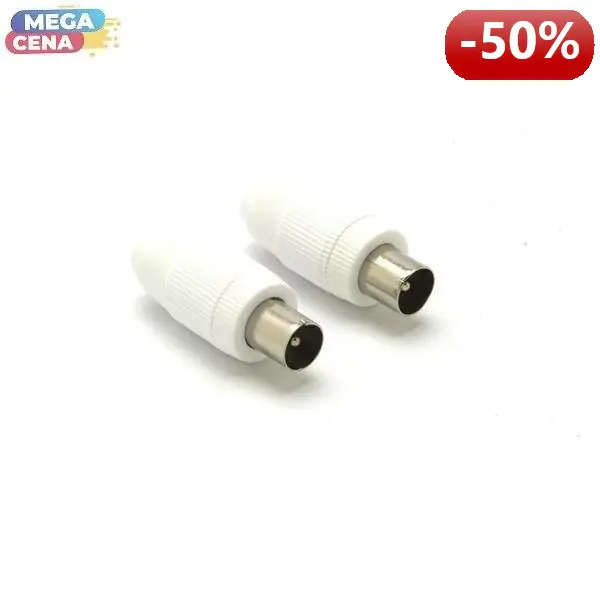 ⁨G&BL Antenna connector, set of 2, IEC 9.5mm M- IEC 9.5mm M, white⁩ at Wasserman.eu