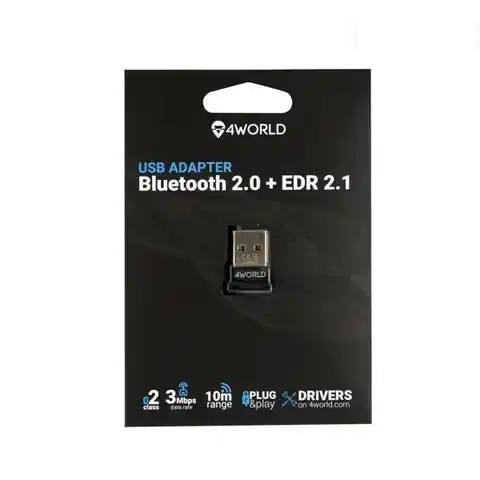 ⁨4World Adapter Bluetooth USB v2.0 + EDR2.1, Klasa 2⁩ w sklepie Wasserman.eu
