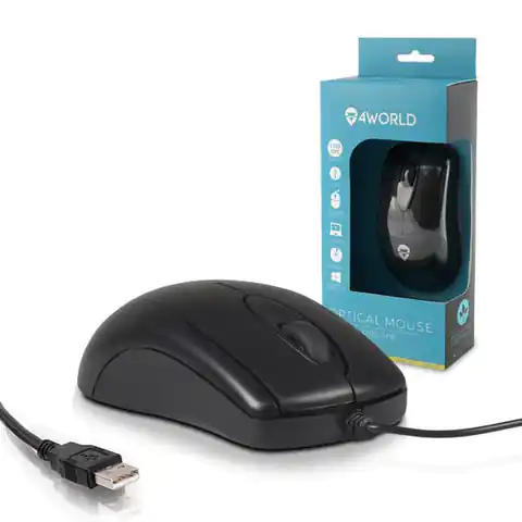 ⁨4World Basic Line Large Optical Mouse, USB⁩ at Wasserman.eu