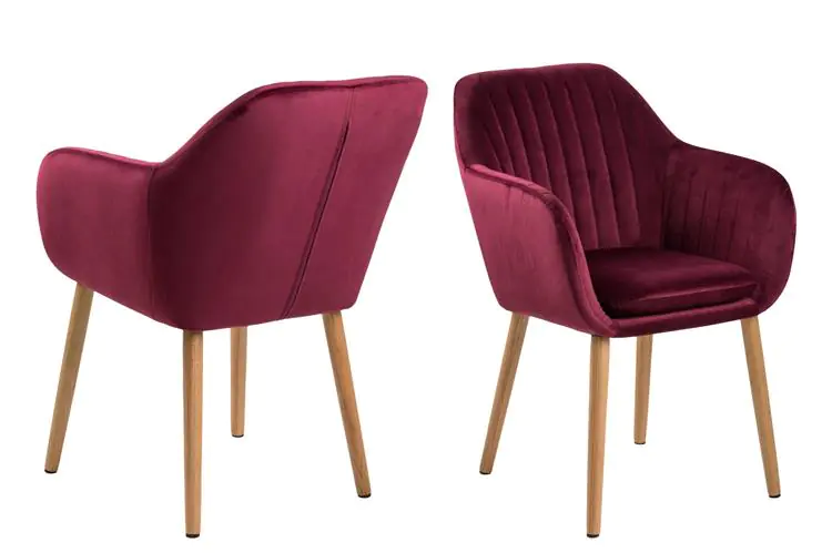 ⁨Emilia Velvet chair bordeaux⁩ at Wasserman.eu