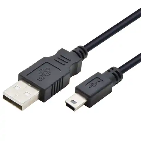 ⁨Kabel USB - Mini USB 1.8m. czarny⁩ w sklepie Wasserman.eu