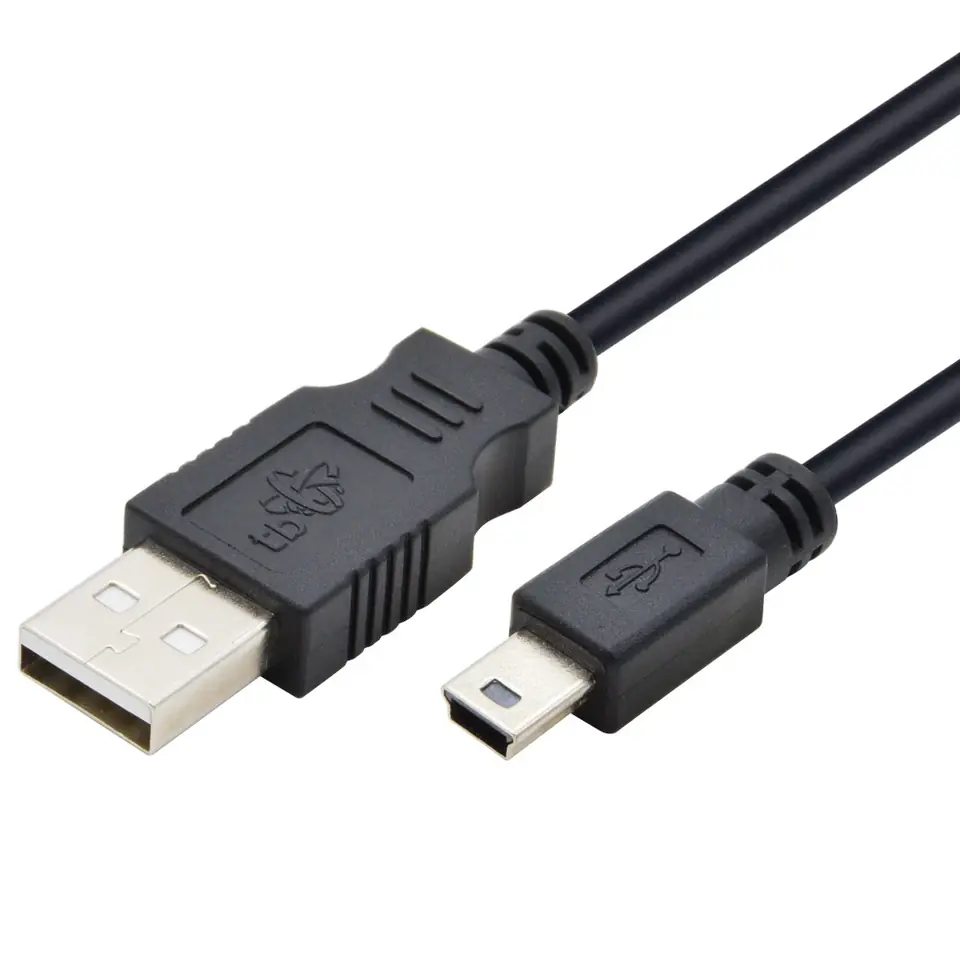 ⁨Kabel USB - Mini USB 3m. czarny⁩ w sklepie Wasserman.eu