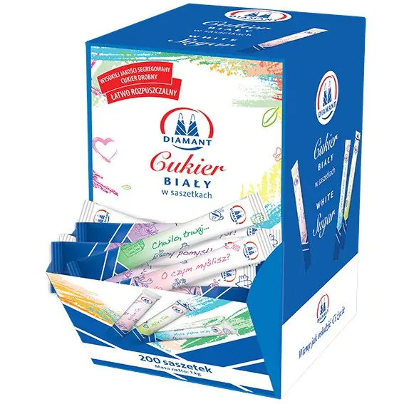 ⁨White sugar sachets 200x5gr⁩ at Wasserman.eu