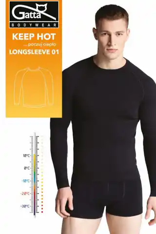 ⁨KOSZULKA LONGSLEEVE 01 KEEP HOT (kolor black, rozmiar XL)⁩ w sklepie Wasserman.eu