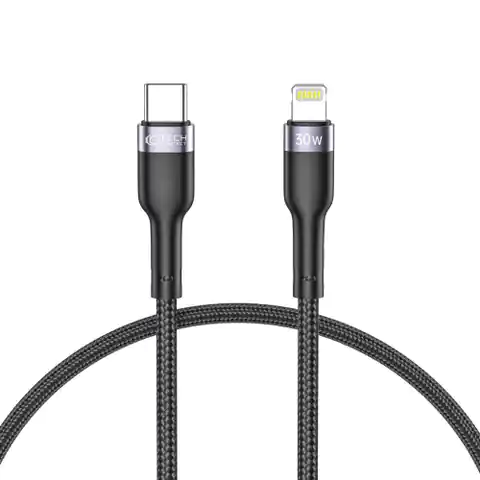 ⁨3A PD30W 0.25m USB-C - Lightning Tech-Protect Ultraboost cable black⁩ at Wasserman.eu