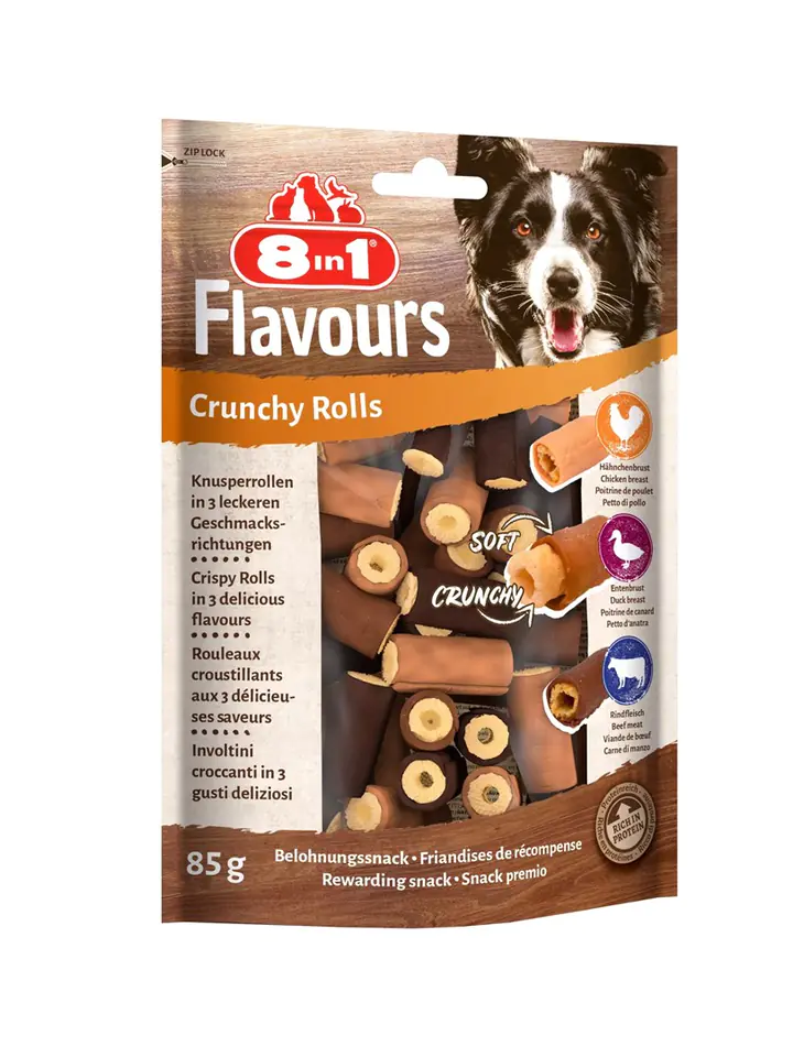 Przysmak 8in1 FLAVOURS Crunchy Rolls 85g 32 XI w sklepie Wasserman.eu