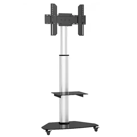 ⁨Techly Floor Stand with Shelf Trolley TV LCD/LED/Plasma 37-70" Silver⁩ at Wasserman.eu