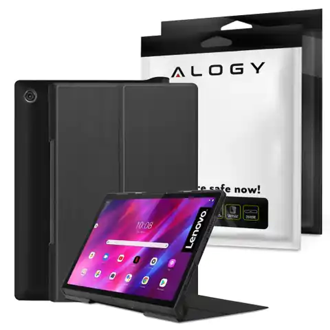 ⁨Etui Alogy Book Cover Case do Lenovo Yoga Tab 11 YT-J706X J706 F/L Czarny⁩ w sklepie Wasserman.eu