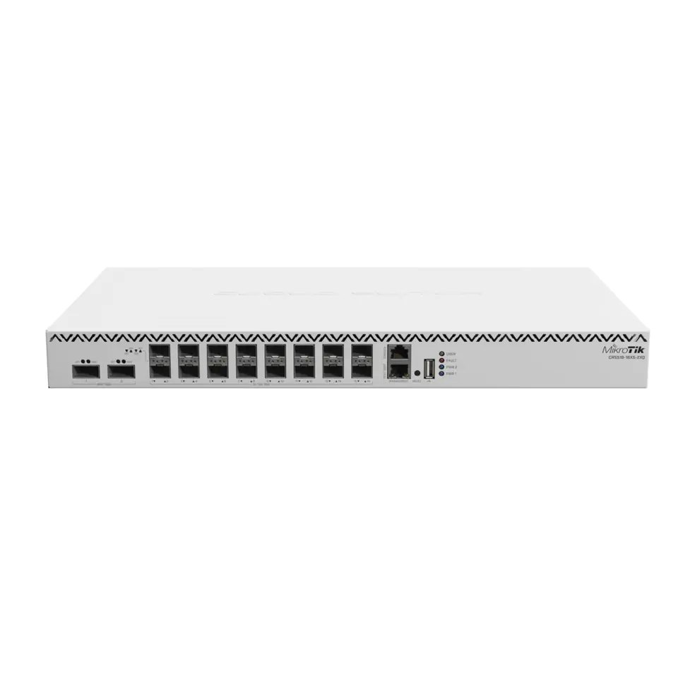 ⁨MIKROTIK CRS518-16XS-2XQ-RM 100 GIGABIT SWITCH, 1X FE, 2X 100G QSFP28, 16X SFP28, ROUTEROS 6⁩ w sklepie Wasserman.eu