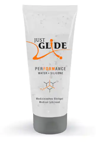 ⁨Water-based lubricant with silicone Performance 200ml Just Glide⁩ at Wasserman.eu