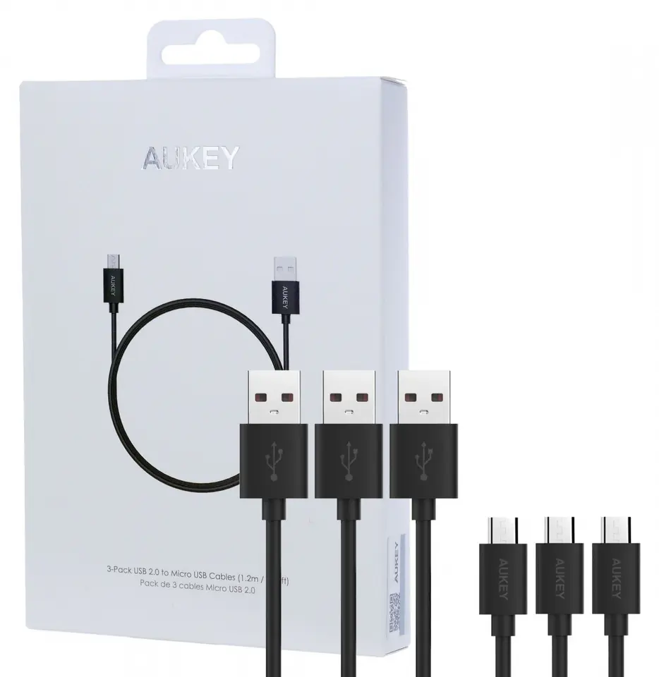 CB-D10 Set of 3 pc. High-speed cable Quick Charge Micro USB-USB |3 x 1.2m at Wasserman.eu