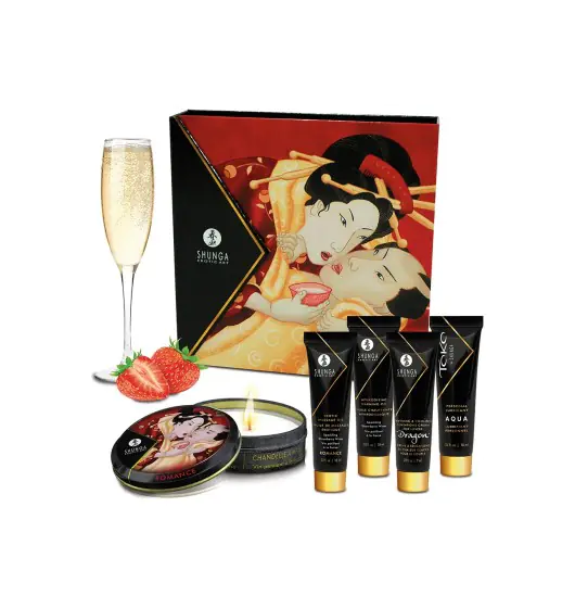 ⁨Shunga - Sparkling Strawberry Wine (set)⁩ at Wasserman.eu