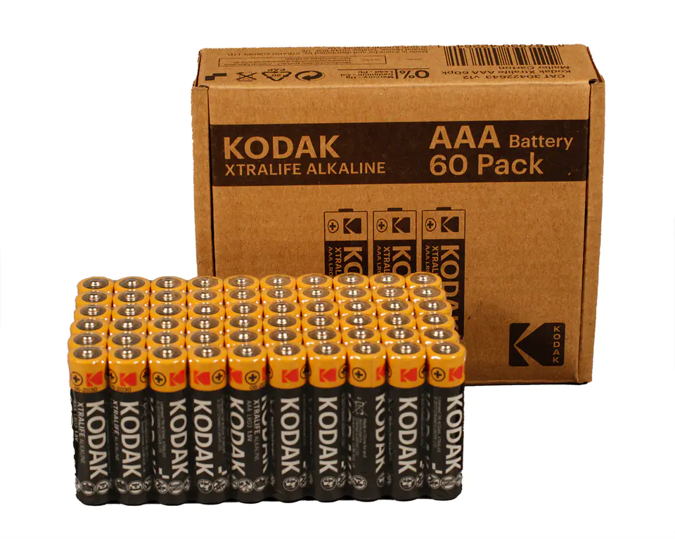 ⁨Kodak XTRALIFE alkaline AAA battery (60 pack)⁩ at Wasserman.eu