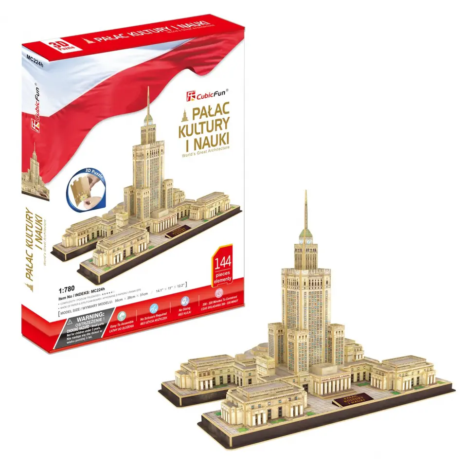 ⁨PUZZLE 3D Palace of Culture and Science, 144 ELEMENTS⁩ at Wasserman.eu