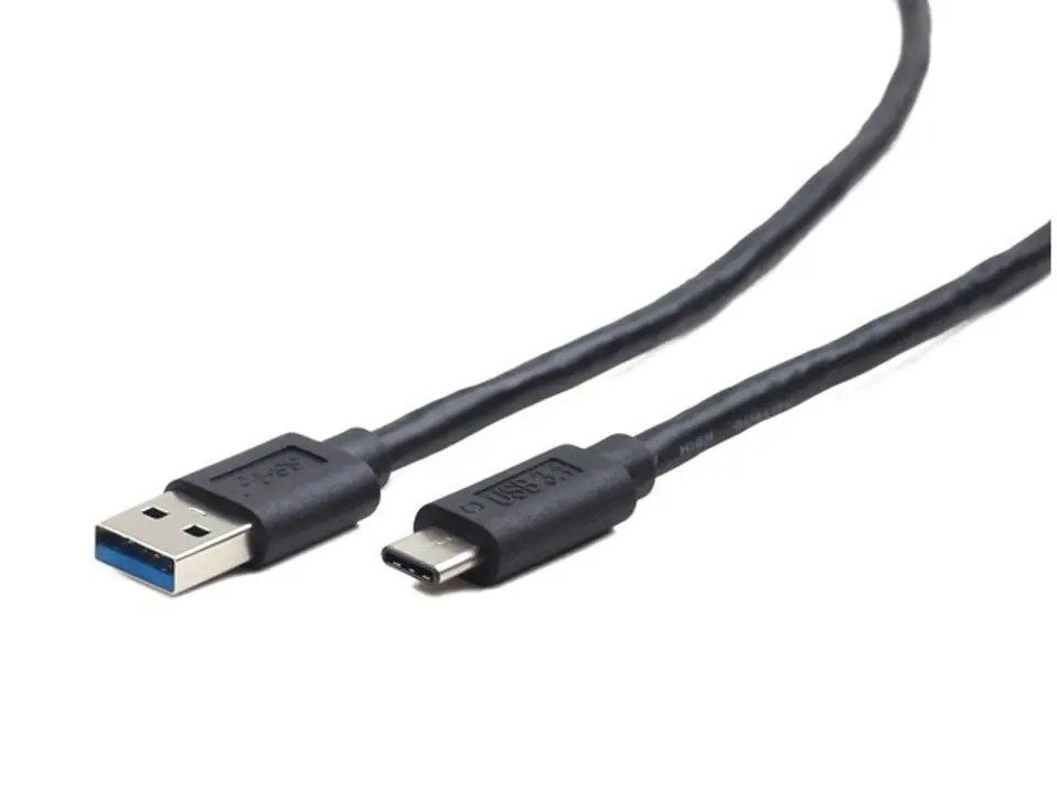 ⁨Kabel USB Type-C(M)-AM 3.0 1m czarny⁩ w sklepie Wasserman.eu