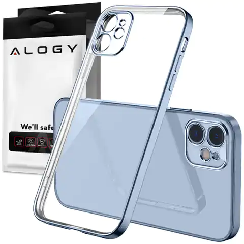 ⁨Etui Alogy TPU Luxury Case z osłonką na aparat do Apple iPhone 12 niebiesko-przezroczyste⁩ w sklepie Wasserman.eu