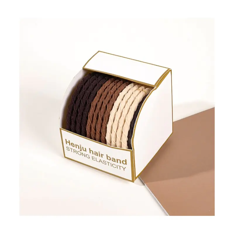 ⁨Hair elastics - strong, delicately decorated - in a 1op box. (12pcs)⁩ at Wasserman.eu