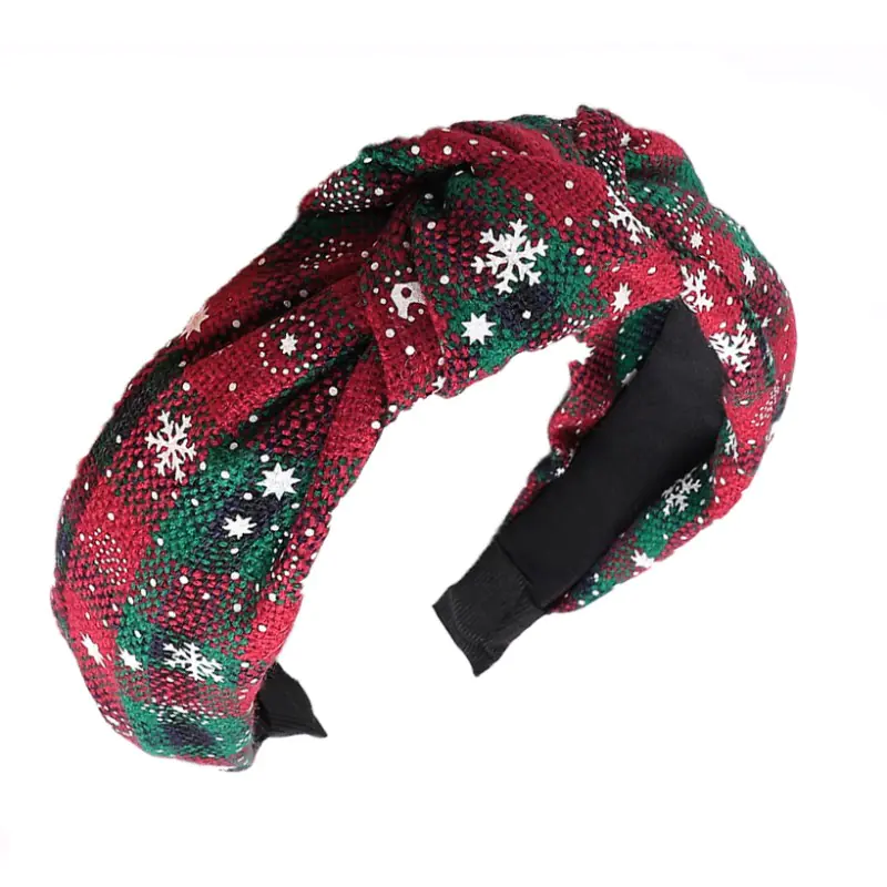 ⁨Opaska turban z materiału gruba 6,5 cm świąteczna O459⁩ w sklepie Wasserman.eu