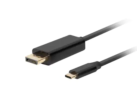 ⁨Lanberg CA-CMDP-10CU-0010-BK video cable adapter 1 m USB Type-C DisplayPort Black⁩ at Wasserman.eu