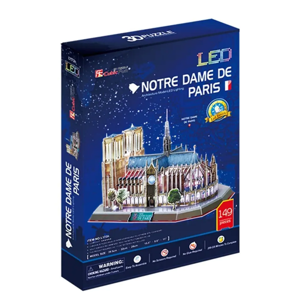 ⁨Cubic Fun Puzzle 3D LED Katedra Notre Dame⁩ w sklepie Wasserman.eu