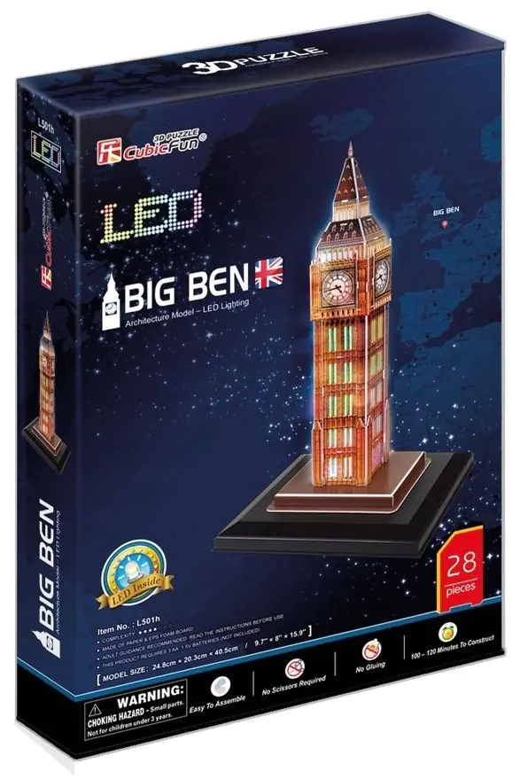Cubic Fun Puzzle 3D LED Zegar Big Ben w sklepie Wasserman.eu
