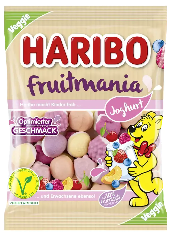 ⁨Haribo Fruitmania Joghurt Żelki Vege 160 g⁩ w sklepie Wasserman.eu