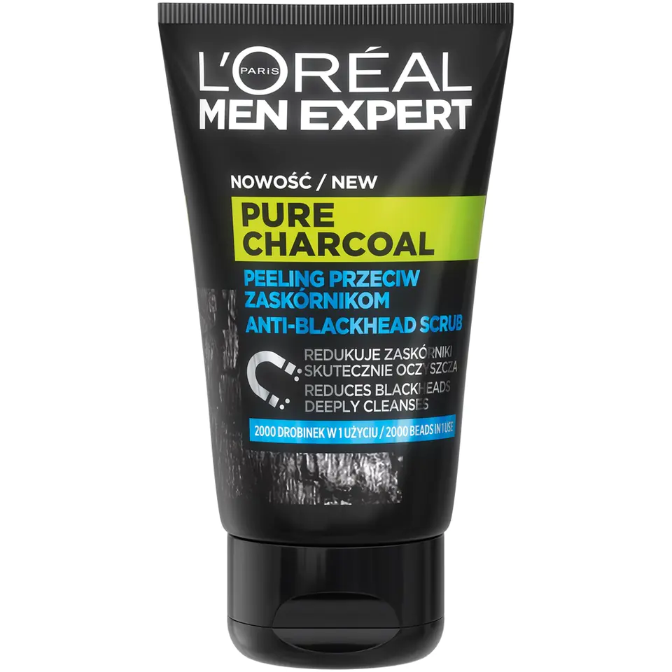 ⁨L'Oreal Paris Men Expert Pure Charcoal peeling do twarzy przeciw zaskórnikom 100ml⁩ w sklepie Wasserman.eu