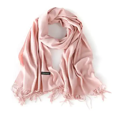 ⁨Fringed scarf, pink scarf SZA40JR⁩ at Wasserman.eu