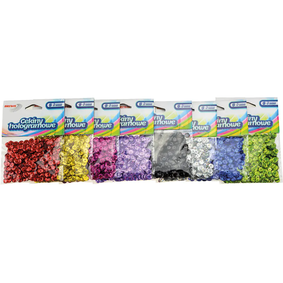 ⁨Cekiny hologramowe 6mm szare 10g. H130 BREWIS⁩ w sklepie Wasserman.eu