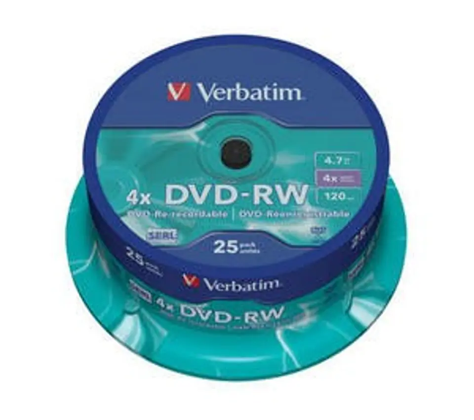 DVD-RW 4x 4.7GB 25P CB Matt Silver 43639 at Wasserman.eu