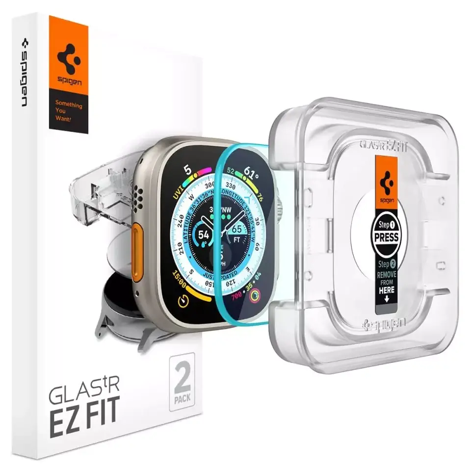 ⁨Szkło hartowane spigen glas.tr ”ez fit” 2-pack apple watch ultra (49 mm) clear⁩ w sklepie Wasserman.eu