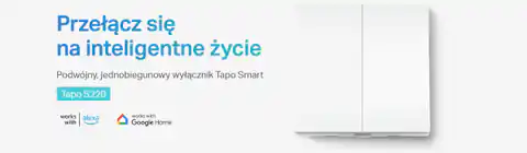 ⁨Wyłącznik światła Smart Wifi TP-Link Tapo S220, jednobiegunowy, podw&oacute;jny (biały)⁩ w sklepie Wasserman.eu