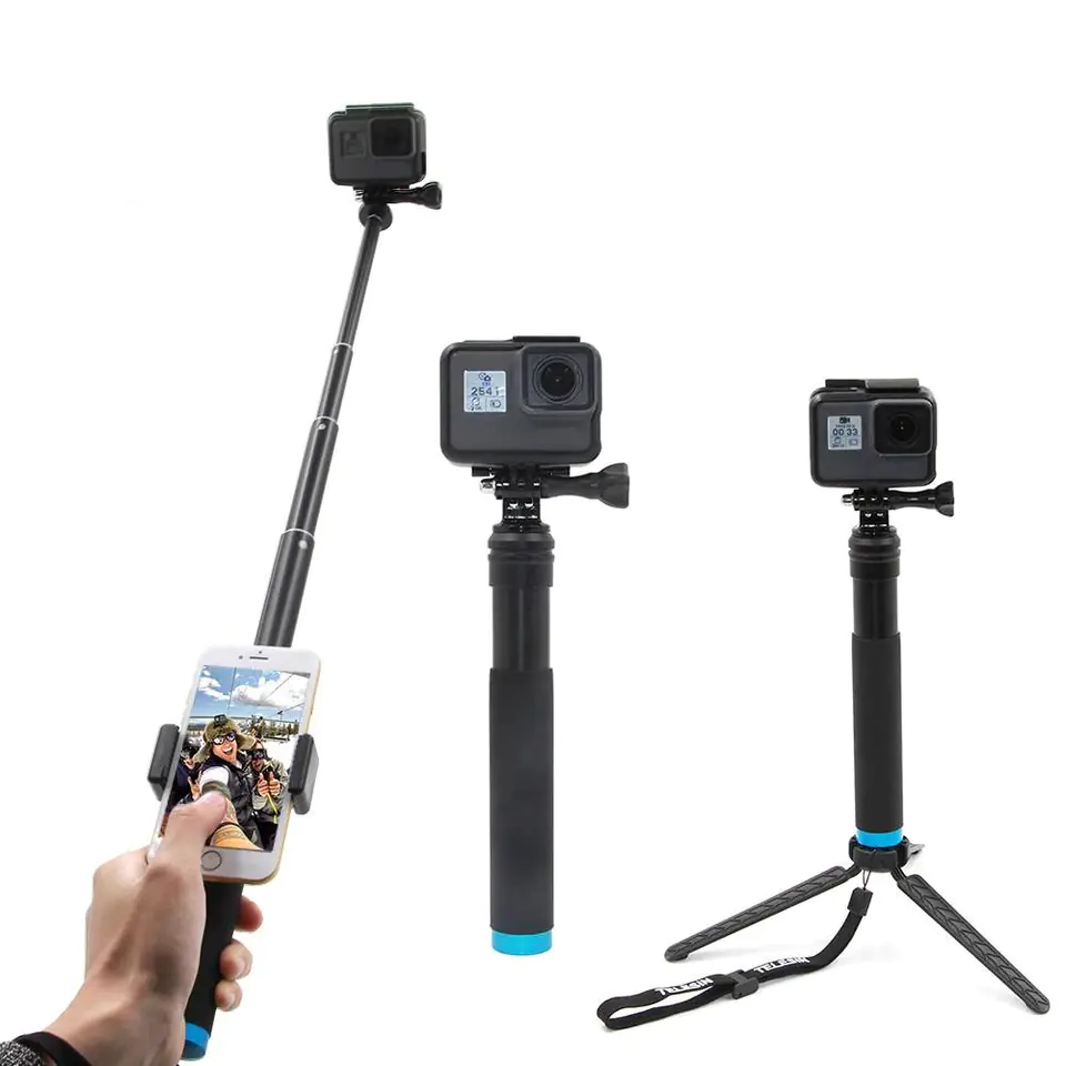 ⁨Selfie stick Telesin z plastikowym tripodem do kamer sportowych (GP-MNP-090-D)⁩ w sklepie Wasserman.eu