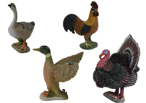 ⁨Large set of figurines Farm Village Turkey Hen Rooster Wheelbarrow 11 pieces⁩ at Wasserman.eu