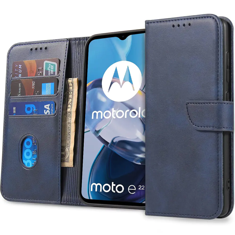 ⁨Etui MOTOROLA MOTO E22 / E22I Nexeri Wallet granatowe⁩ w sklepie Wasserman.eu